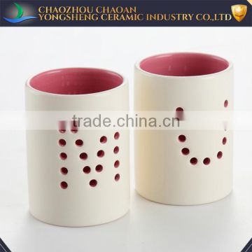 Wholesale decorative ceramic stemmed votive candle holders