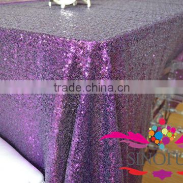 fancy purple wedding table clothes