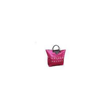Heat printing pink rolling oxford tote bag for exhibition promotion