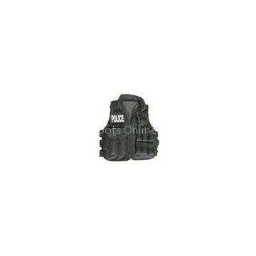 Black Police Raid Vest / Military Tactical Vest With Molle Front And Back
