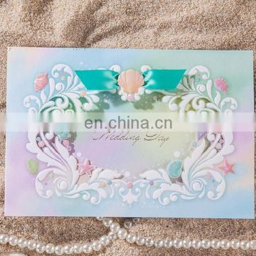Just Arrival 6092 Unique Colorful Dream Flower Laser Cut Wedding Invitation Cards