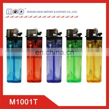 cheapest flint lighter with ISO9994 - 7.7cm in transparent five colors