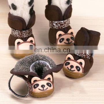 customize dog winter shoes Small dog warm boots Pet winter cotton velvet shoes
