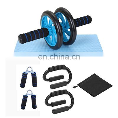 Factory Outlet Professional Fitness 4 In 1 Abdominal Wheel Custom Abs Roller Push Up Bar Hand Grip With Knee Pads