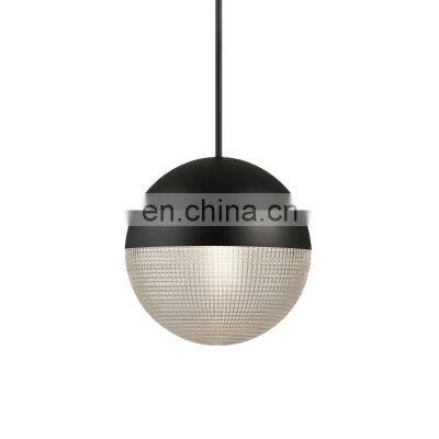 Modern Metal LED Chandelier Light Glass Round Decoration Pendant Lighting Fixture