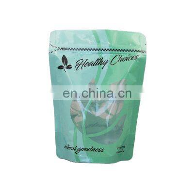 Laminated clear plastic raw material Custom printed high quality plastic stand up pouch bag wholesale for organic food