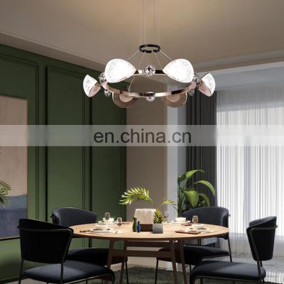 New Product Gorgeous Decoration Living Room Bedroom Iron Acrylic Indoor Gold Modern LED Pendant Light