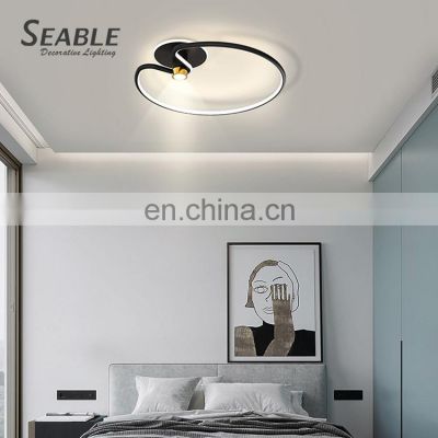 New Product Decoration Indoor Living Room Bedroom Black Modern LED Aluminum Ceiling Lamp