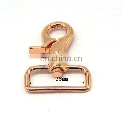 38mm heavy duty Solid brass snap hook carabiner,swivel bolt bag trigger d ring swivel eye snap hook