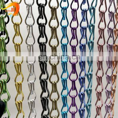 Anodized Aluminum Chain Link Fly Screen Double Hook Chain