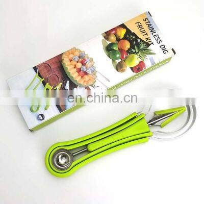 Amazon Kitchen Tools Stainless Steel Fruit Digger Carving Tools Melon Baller Spoon Scoop Set