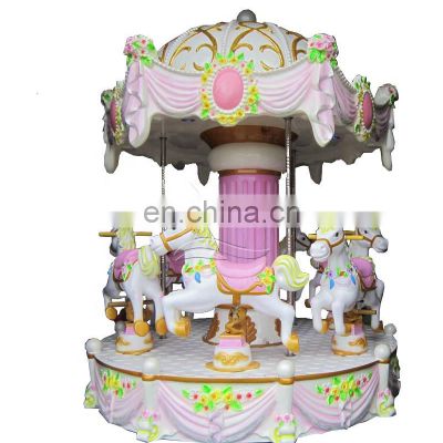 3 or 6 Seats Mini Popular Carousel Amusement Park Kiddie Ride Indoor and Outdoor Carousel Game