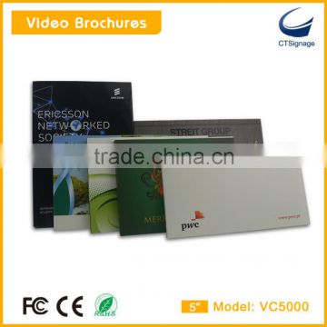 5 inch lcd video brochre card new arrival for advertise player for advertise player,video player for education