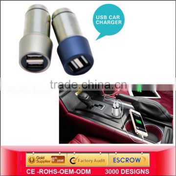 Sustyle SU-C2 dual car charger for car Stainless steel 5V 2.4A Manufacturers & Factory of universal usb car charger