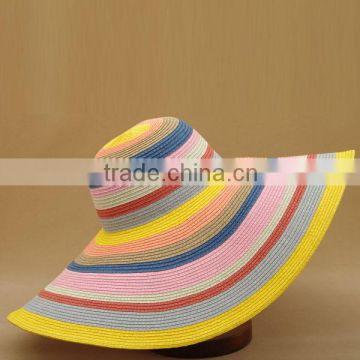 wide brim paper funny hat for beach summer holiday in zebra-stripe color