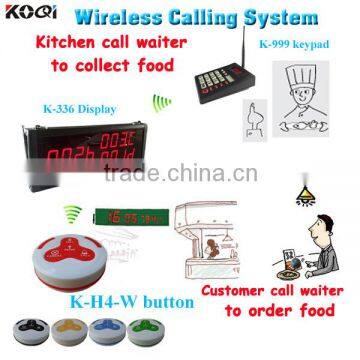 Waiter Paging System for Restaurant Kitchen Call Equipment K-336+K-999+K-H4-W
