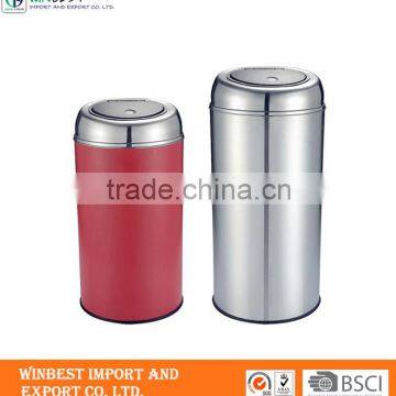 Stainless steel red trash can