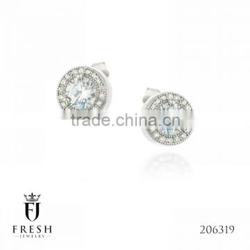 Fashion 925 Sterling Silver Earring - 206319 , Wholesale Silver Jewellery, Silver Jewellery Manufacturer, CZ Cubic Zircon AAA