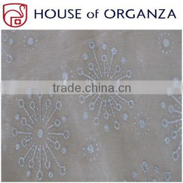 Gold Bronzed Organza Fabric for Holiday Decoration