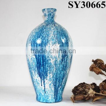 Glazed porcelain blue modern ceramic vase