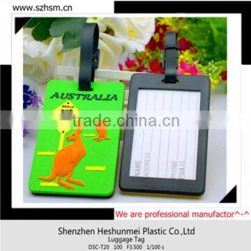 High quality custom cheap pvc luggage tag to print