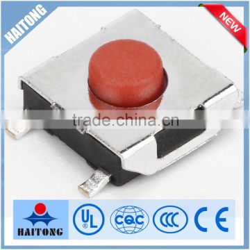 Good sale 4pin micro switch smd square silver tact switch with red knob