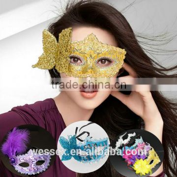 Halloween lace mask/Costume party mask/leather feather mask