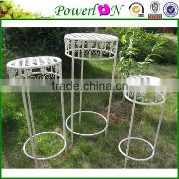 Vintage Classical White Antique Wrought Iron S/3 Round Plant Stand For Home Decoration Patio TS05 G00 X00 PL08-4909
