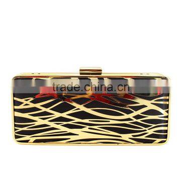 2016 new style hard case metal clutch bag for women in daily