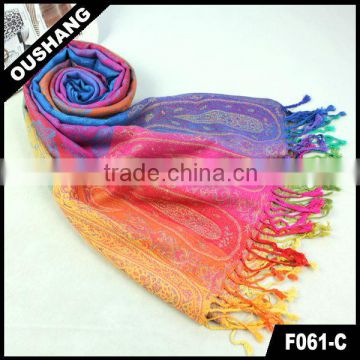F061-C New Design Scarf Viscose Acrylic Scarves Paisley Pattern                        
                                                Quality Choice