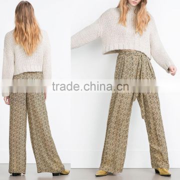 Loose Fit Printed Wide Leg Palazzo Pants/ Trousers For Woman LV1090