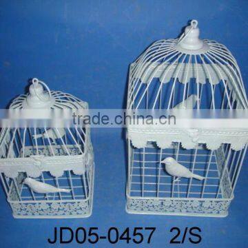 S/2 square bird cage wrought iron