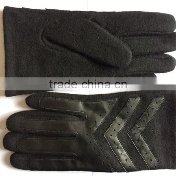 Mens suede leather gloves with cashmere lined For Workout