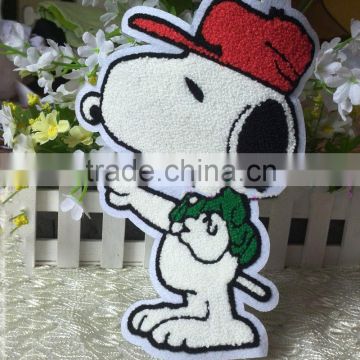 custom made lovely dog embroidery chenille patches for garment