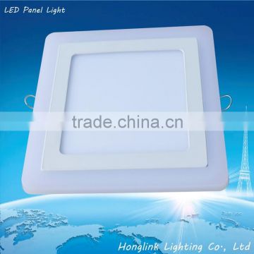 3W 6W 12W 18W double color square and round recessed led panel downlight