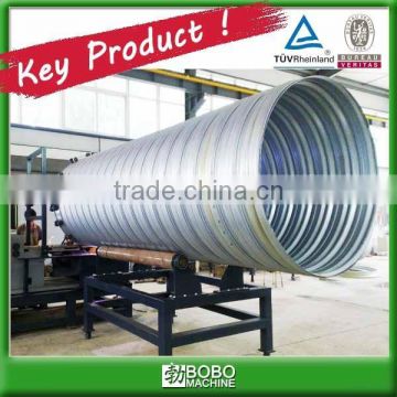 Corrugated metal pipe forming mahine for storm shelter