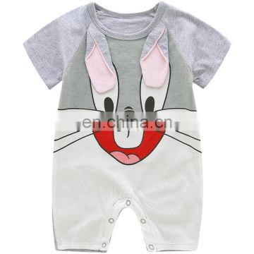 Newborn Baby Clothes Lovely Rabbit Printed Summer Cotton Short Sleeve baby Boy Girl Romper