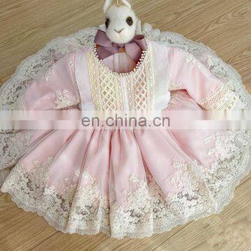 2020 New Autumn Baby Girls Dress Lace Stitching Vintage Spanish lolita Princess Ball Gown Dress for Girl Vestidos