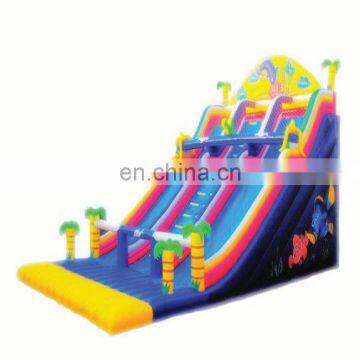 Two lane beautiful sea world animals slide inflatable toys for kids happy