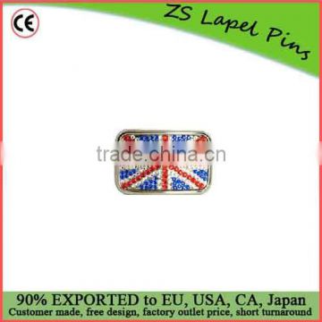 Factory price custom quality Rhinestone Union Jack Flag Belt Buckle