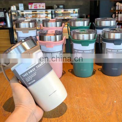 New Update Stainless Steel Coffee Mug Wholesale Thermal Vacuum Insulated Tumbler Cups With Silicone Strap Holder