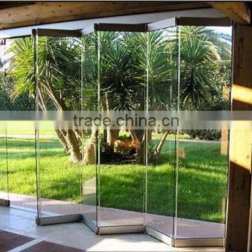 FD-9000M High quality stainless steel Middle hanging type frameless glass folding door, fodling glass doors, folding door