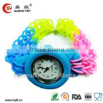 2014 New design loom band silicone watch face