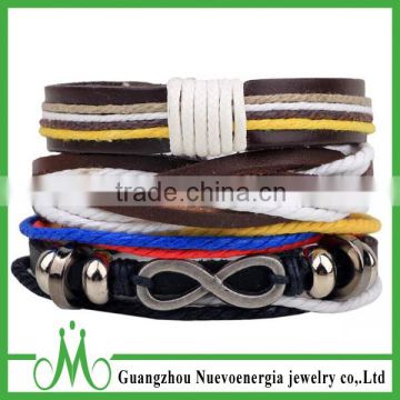 New fashion design multi layer hemp rope bracelet unisex bracelet jewellery leather cuff bracelet