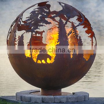 Metal Rust Design Fire Ball Fire Pit Ball