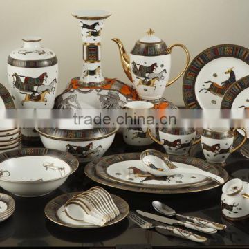New arrival gold plated turkish dinnerware sets of ceramic dinnerware