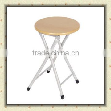 simple round folding wooden garden stool BS-119