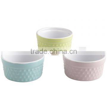 wholesale round stoneware ramekins with solid color