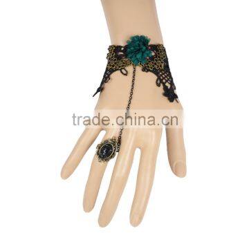 Elegant Blue Flower Women Small Alloy Flowers with Rhinestone Ring