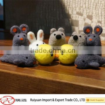 Handmade Cute 100% wool felted animal for home decoration